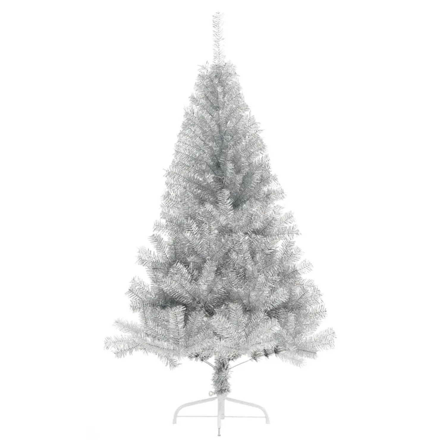 vidaXL Künstlicher Halb-Weihnachtsbaum mit Ständer Silbern 150 cm PVC