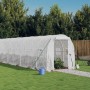 vidaXL Gewächshaus mit Stahlrahmen Weiß 16 m² 8x2x2 m 3188030_2