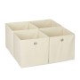 Relaxdays Faltbox 4er Set Polyester Beige Zusammenfaltbar 30 cm x 30 cm x 30 cm