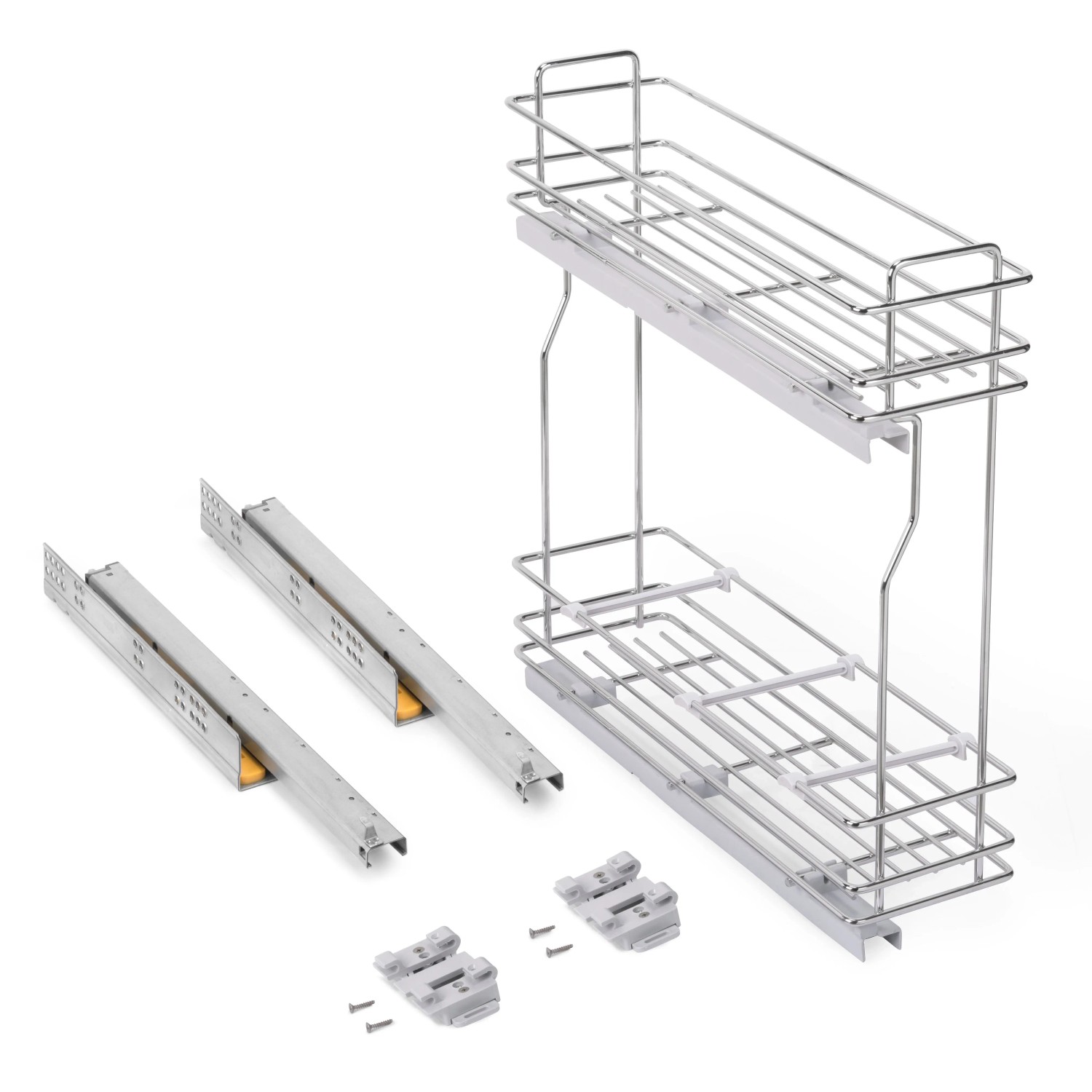 Emuca Flaschenhalter TitaneMax Seitlich Ausziehbar mit Schließautomatik Modul 150 mm Stahl Anthrazitgrau