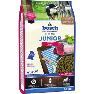 Bosch Junior Lamm & Reis Hundefutter, 3kg Sack. Spezialfutter für Welpen mit Lamm und Reis.