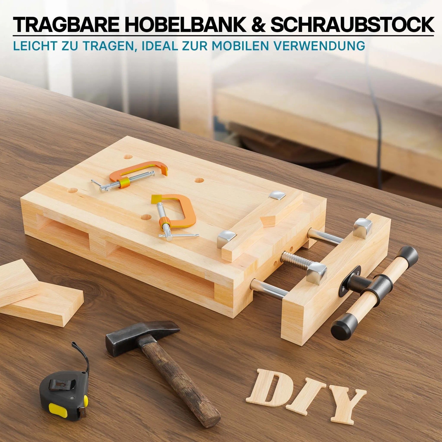 Wiltec Hobelbank 45,5x28x7cm Mini-Werkbank Holz Schraubstock Hobeln Klemmen Mobil Wiltec Hobelbank 455X28X7Cm Mini-Werkbank Holz Schraubstock Hobeln Klemmen Mobil_2