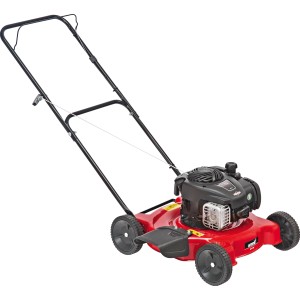 MTD Benzin-Rasenmäher Smart 51 BC, roter Rasenmäher mit schwarzem Motor und Griff.