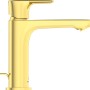 Ideal Standard Waschtischarmatur Connect Air Grande Slim in gebürstetem Gold.