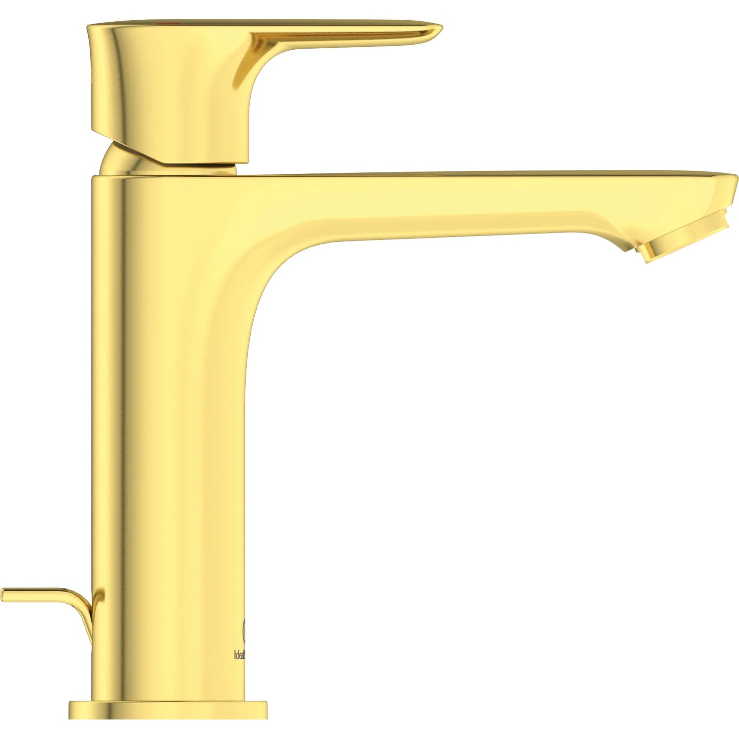 Ideal Standard Waschtischarmatur Connect Air Grande Slim in gebürstetem Gold.