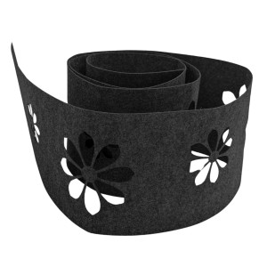 zaunzu Sichtschutz Vlies Sonnenblume, schwarzgrauer Einzelstreifen für Doppelstabmattenzaun.