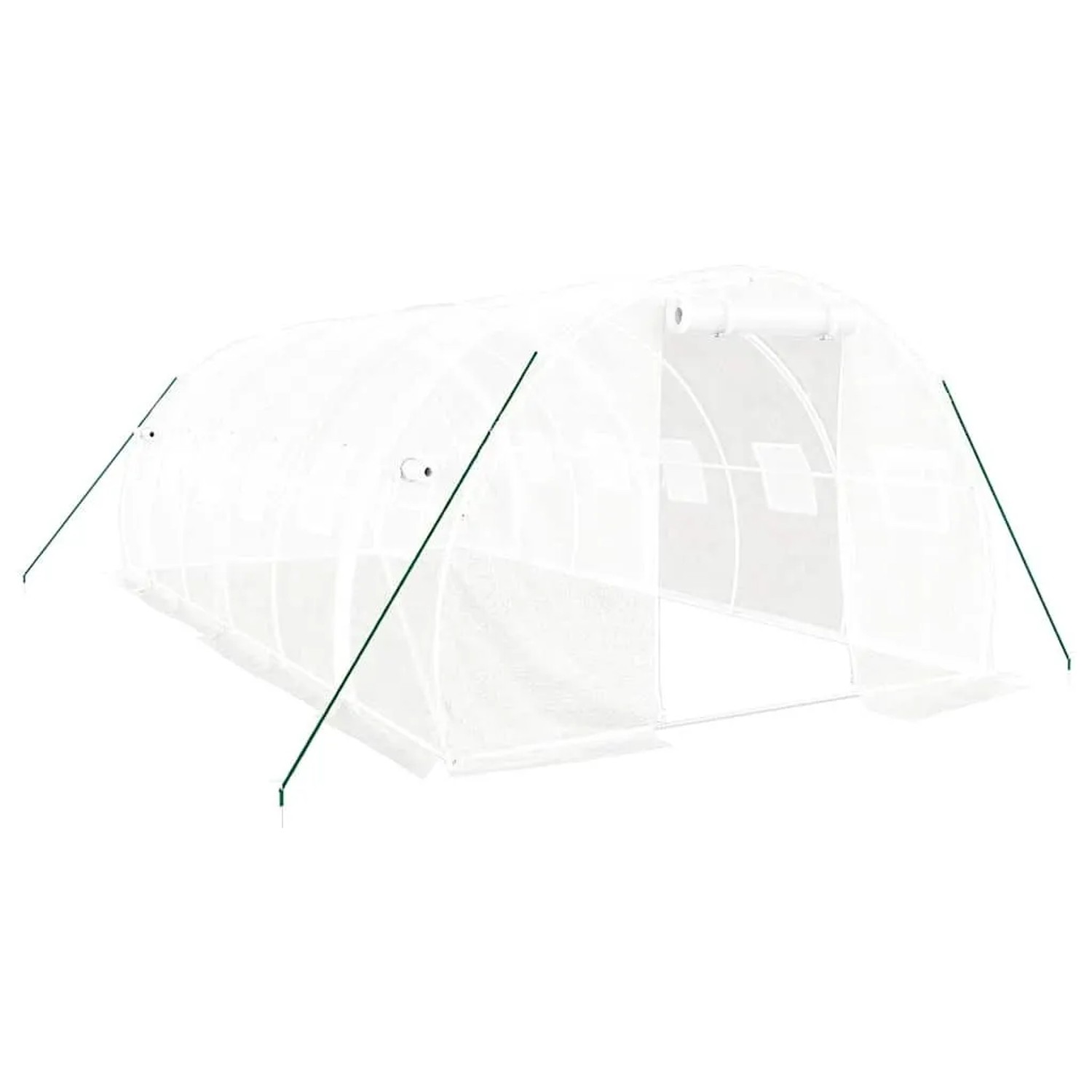 vidaXL Gewächshaus mit Stahlrahmen Weiß 18 m² 6x3x2 m 3188051