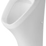 Weißes Duravit DuraStyle Urinal mit WonderGliss Beschichtung und Zulauf von hinten.