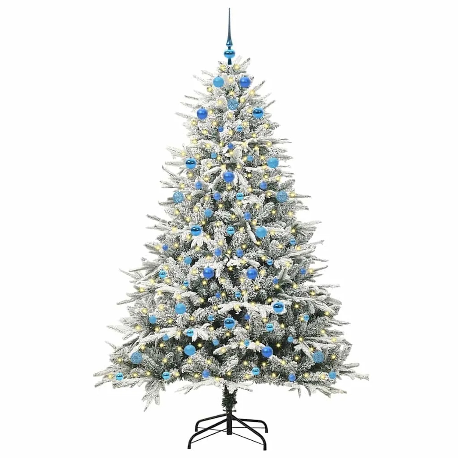 vidaXL Künstlicher Vorbeleuchteter Weihnachtsbaum mit Kugelset Grün 3395413