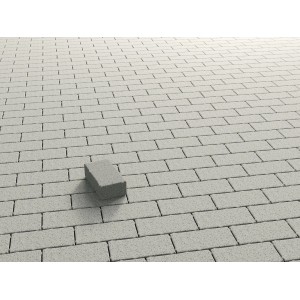 Rechteck-Pflastersteine, Beton, weiß gewaschen, 20x10x6 cm, für Gehwege und Terrassen.