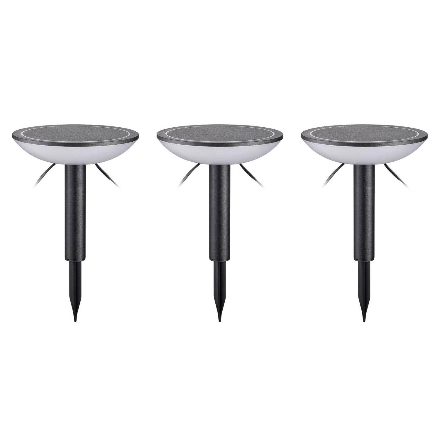 Lindby LED Smart Home Wegbeleuchtung Garten Thalas 10020186 Dimmbar Modern in Schwarz 3-flammig