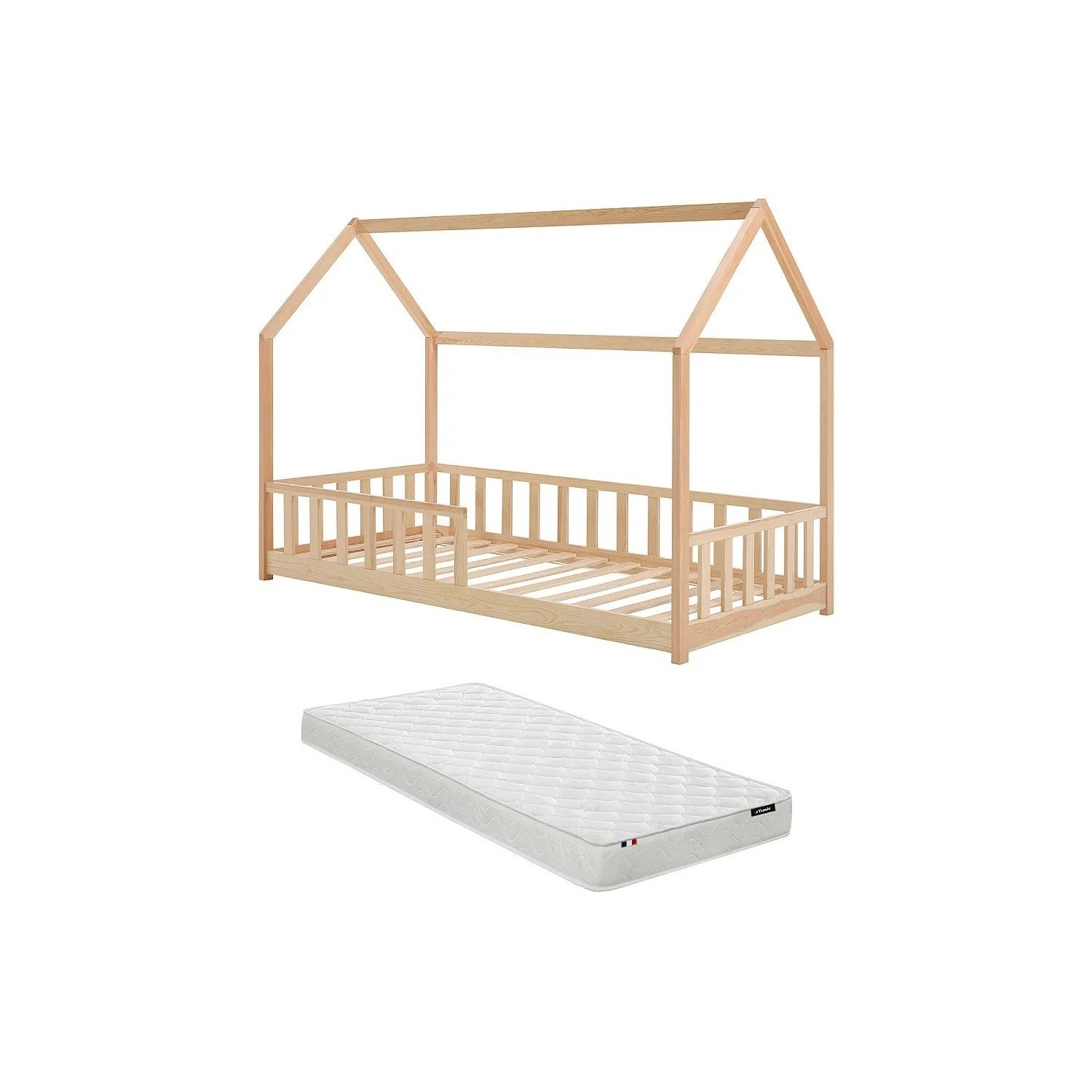 Vente-unique Hausbett Martevi Naturfarben Hell 196.5 cm
