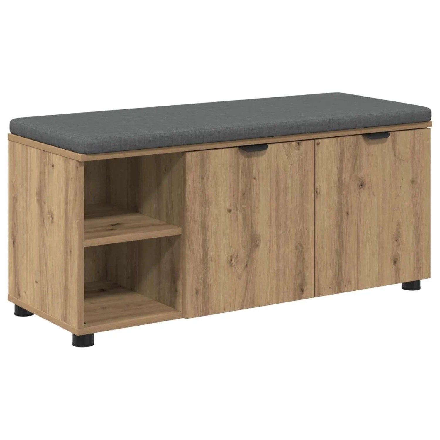 vidaXL Flurbank mit Kissen mit Regal Artisan-Eiche 100 x 38 x 46 cm 891519