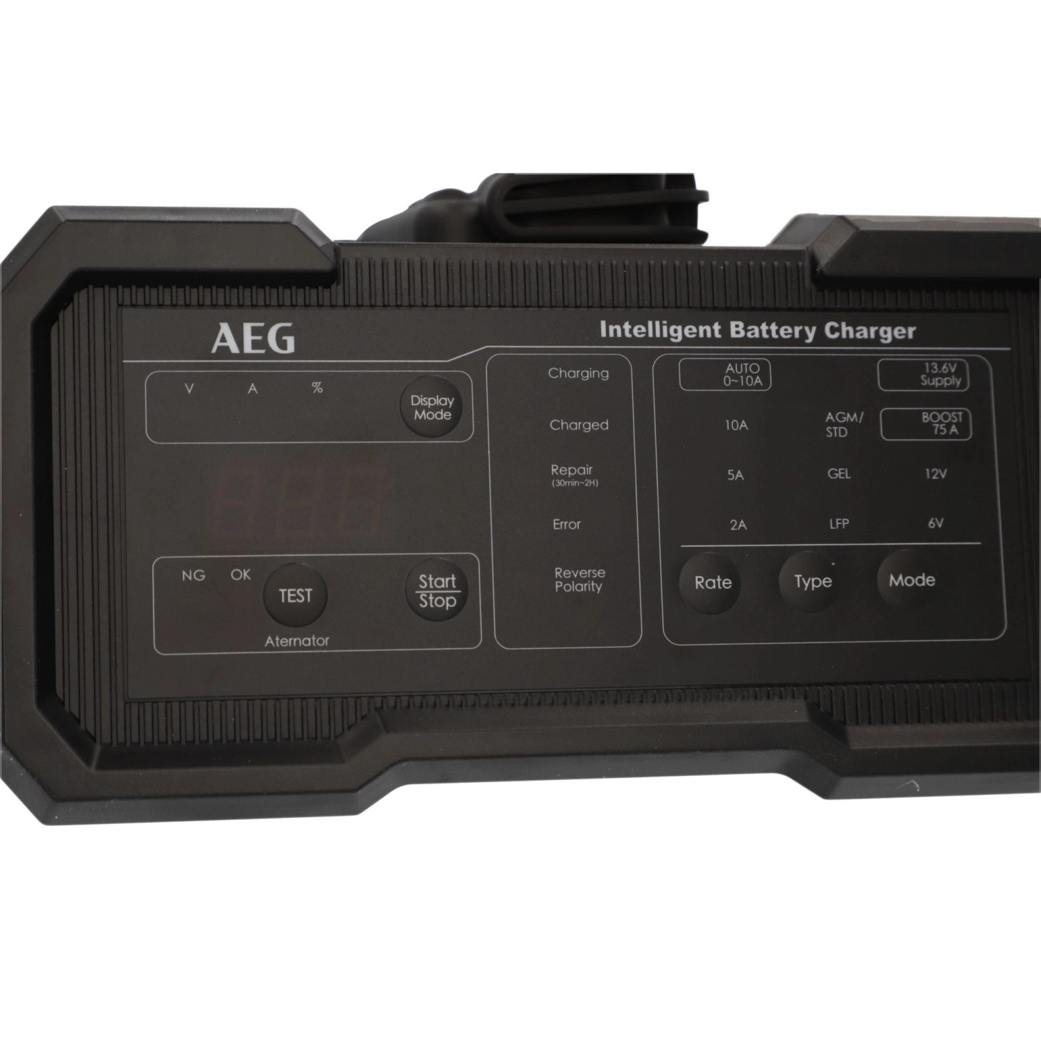 AEG Batterieladegerät CW10 für 6V/12V Batterien mit LED-Anzeige.