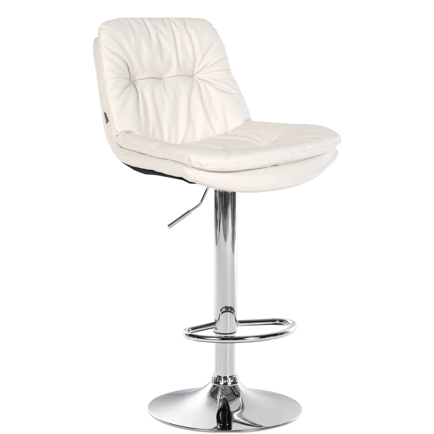 CLP Barhocker Laurel Kunstleder Metall in Chromoptik/weiß