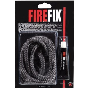 Firefix Keramikkordel (Ø 12mm) mit Kleber für Kamin- und Ofentüren.