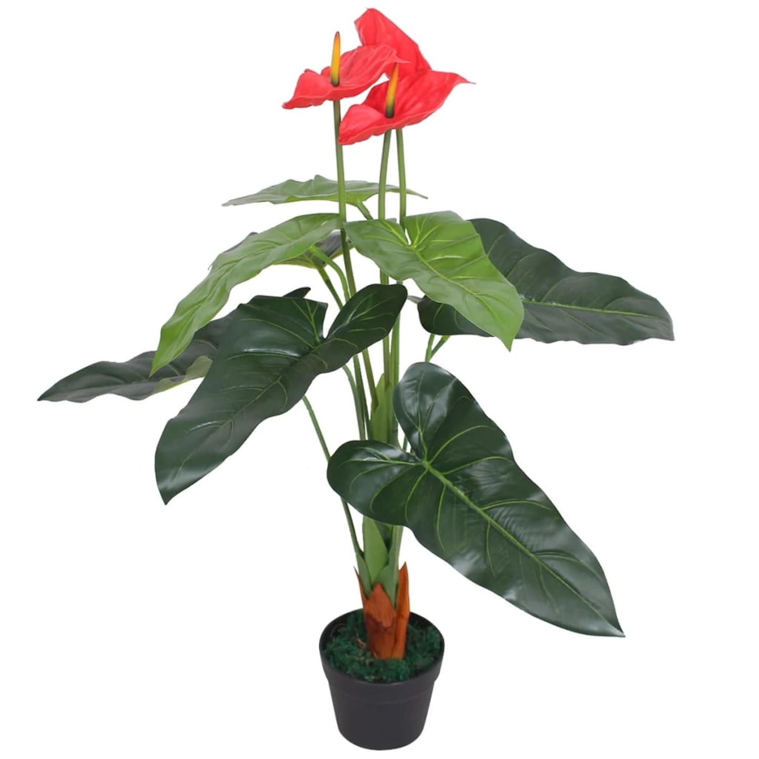 vidaXL Künstliche Flamingoblume mit Topf 90 cm Rot und Gelb günstig online kaufen