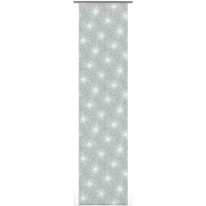 Gardinia Schiebevorhang Bloomy, schilfgrün, mit floralem Muster für Fenster.