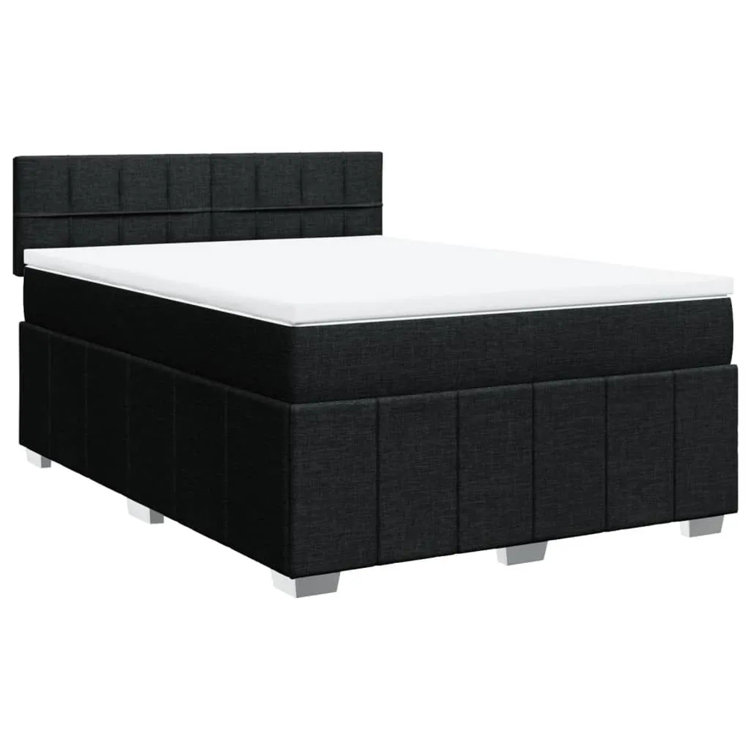vidaXL Boxspringbett mit Matratze Schwarz 140x190 cm Stoff 3287065