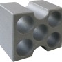Graue Flaschenbox Compact für 5 Flaschen, 31x25x19,5 cm, zur Aufbewahrung und Transport.