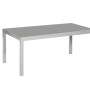 Merxx Amalfi Gartentisch, Ausziehtisch für Gartenmöbel Sets, Aluminium silber, Tischplatte grau.