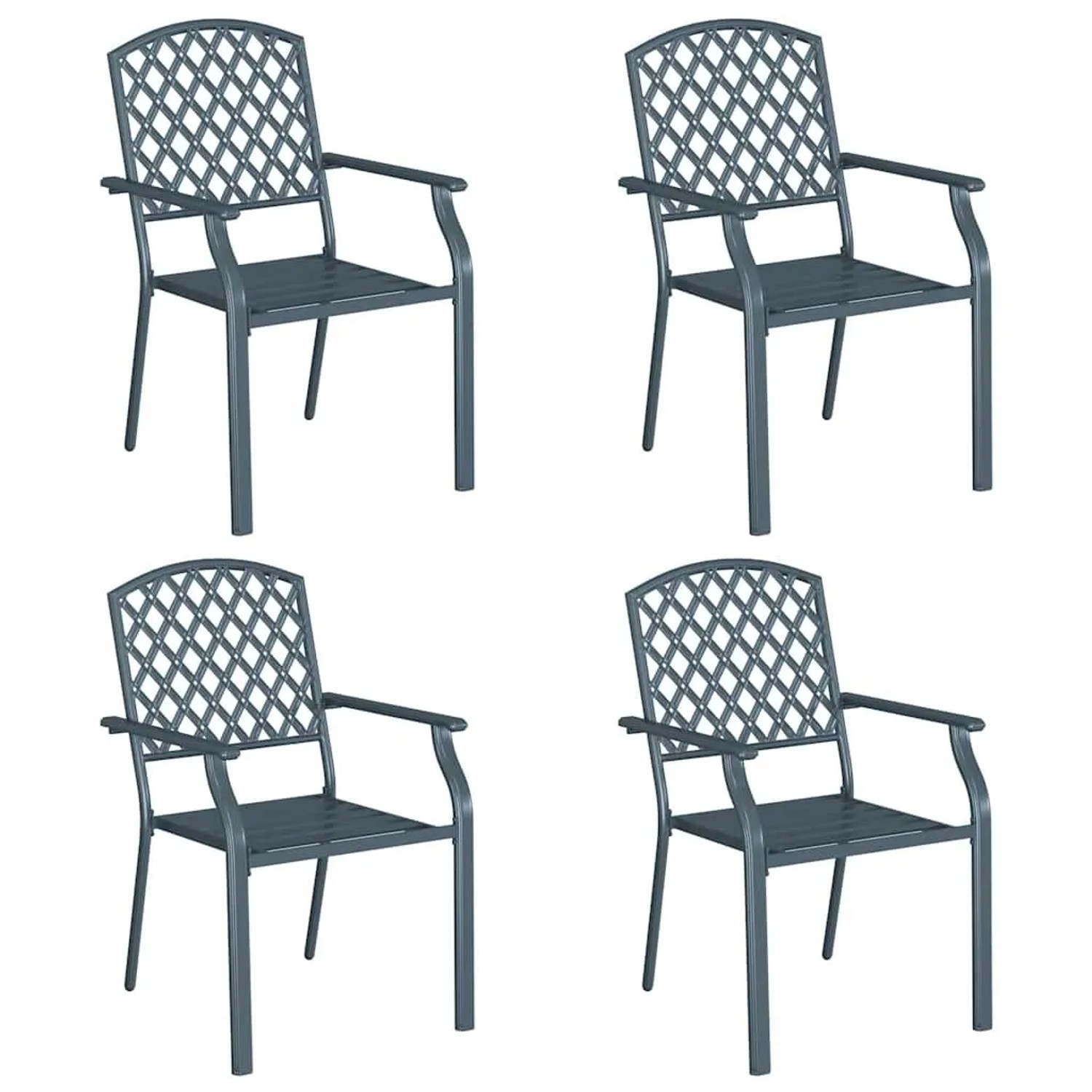 Furnicato Gartenstuhl 4 Pcs Anthrazit 56 X 65 X 89 Cm Stahl