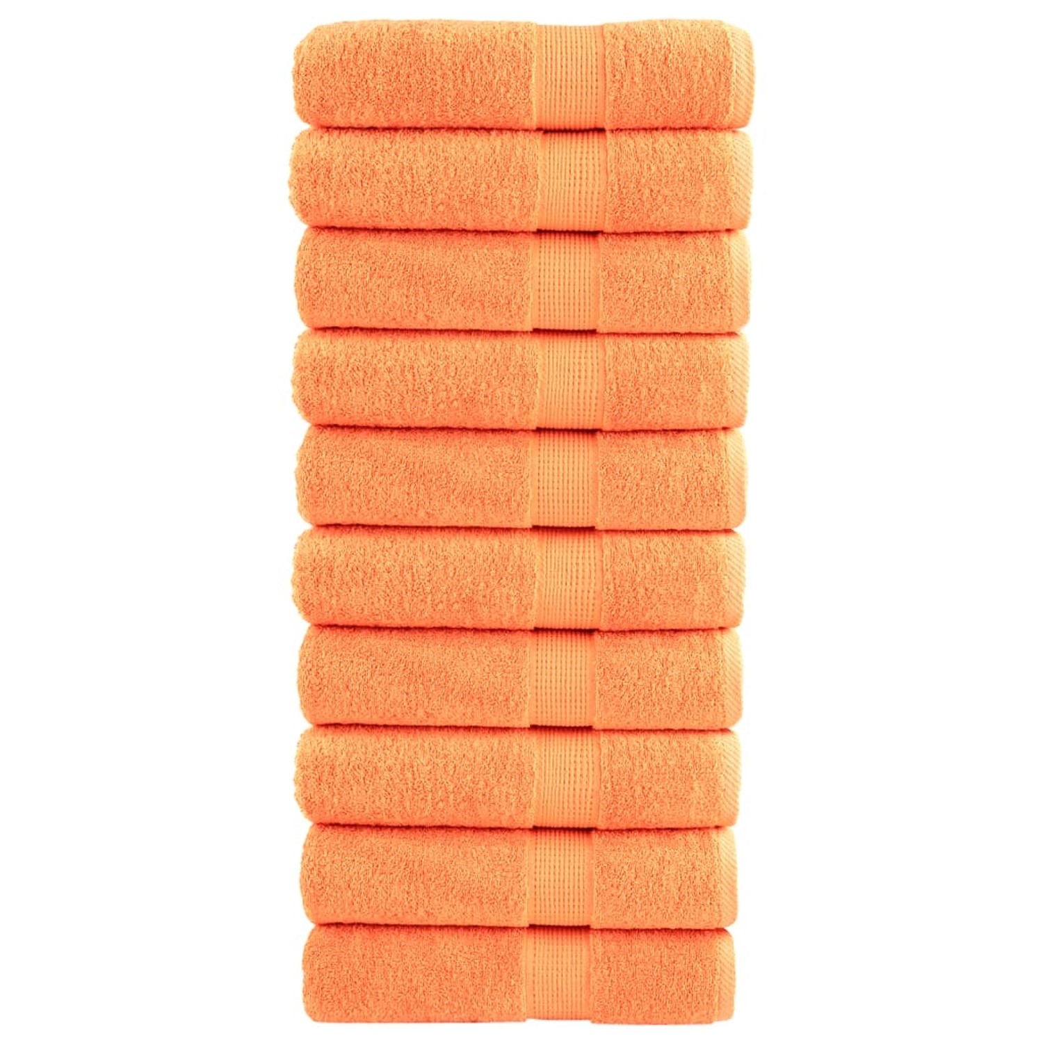 vidaXL Premium-Duschtücher 10 Stk Orange 70x140 600g/m2 100% Baumwolle