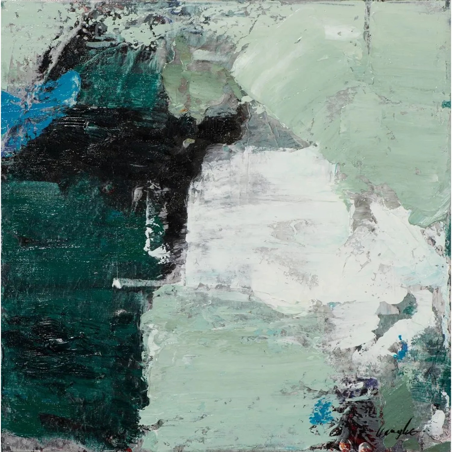 Art Universe Leinwandbild Frisches Türkis 60 x 60 cm