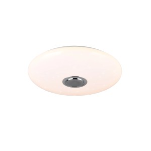 Weiße Reality LED Deckenleuchte Musica mit Bluetooth Lautsprecher, 58cm Durchmesser.