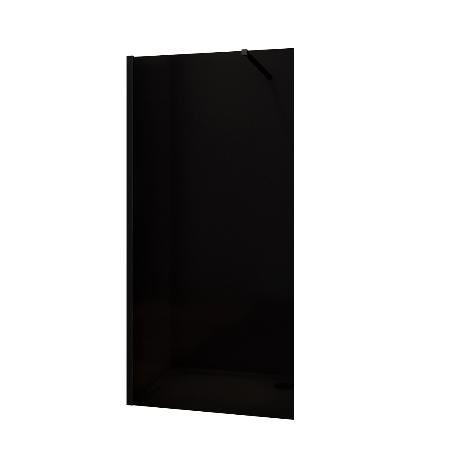AICA Schwarz Duschkabine B.120xH.200cm Rauchglas Duschwand Mit 73-120cm Fle günstig online kaufen