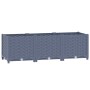 Blaugraues vidaXL Hochbeet aus Polypropylen, 120x40x38 cm, mit Rattan-Optik für Garten und Balkon.