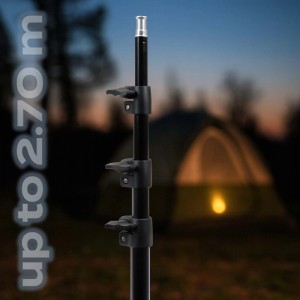 Wiltec Campinglampe Höhenverstellbar V3 Led Strahler 55W 11000 Lm Anschluss 12V