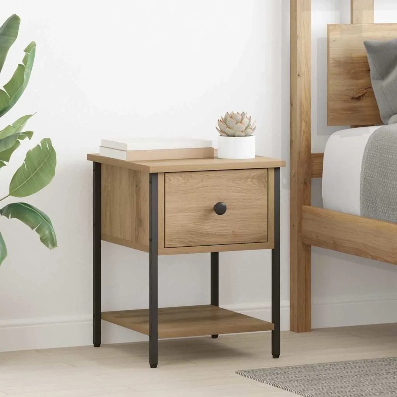 vidaXL Nachttisch 2 Stk Artisan-Eiche 34 x 35,5 x 45 cm Holzwerkstoff 881803_2