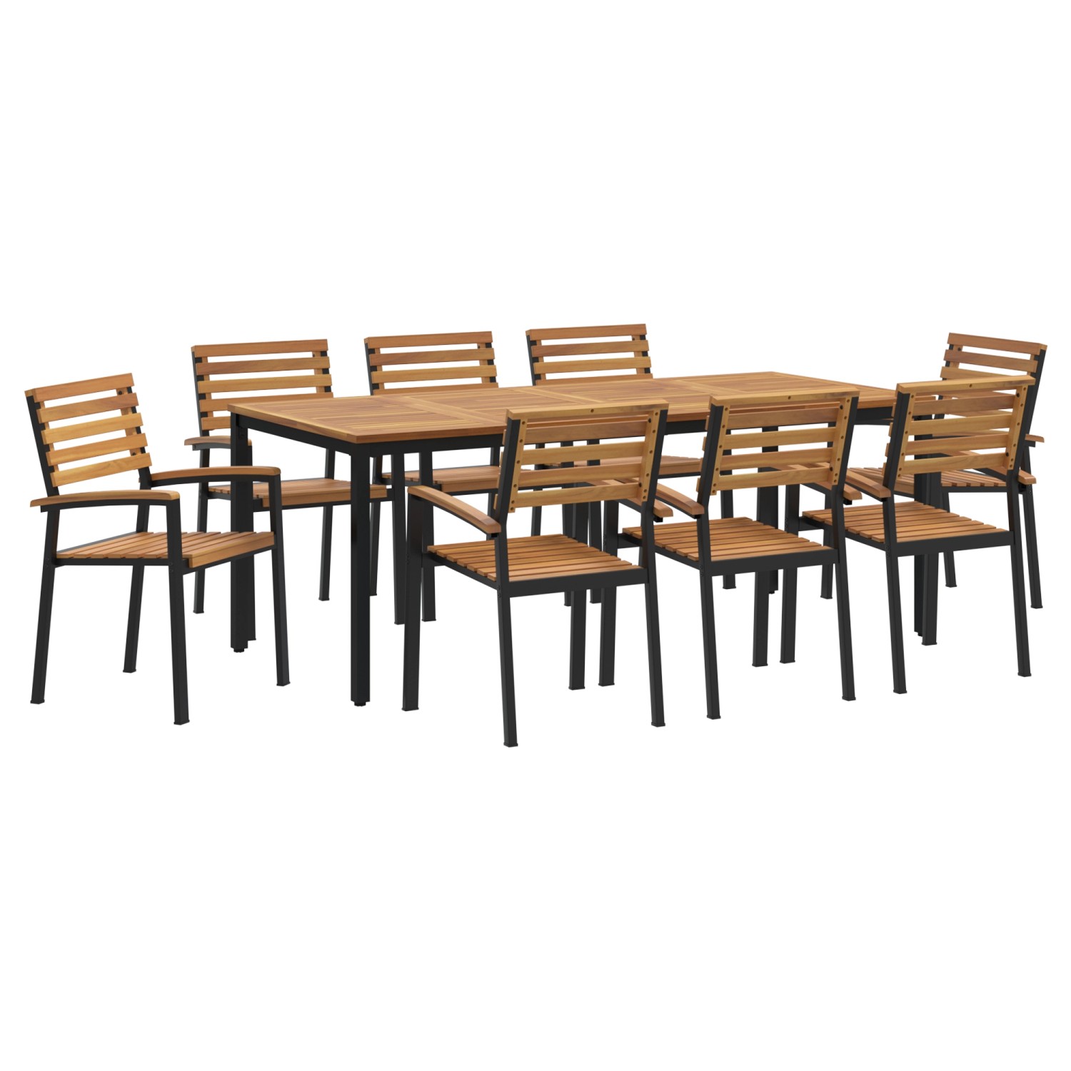 vidaXL 9-Teiliges Garten Esszimmer Set aus Massivholz Akazie und Metall 328 günstig online kaufen