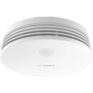 Bosch Smart Home Rauchwarnmelder II, weißer Rauchmelder für Hausautomation.