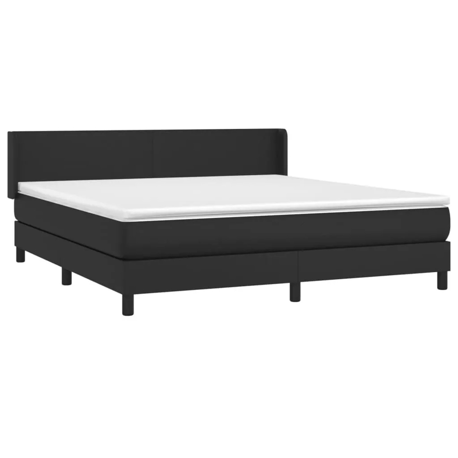 vidaXL Boxspringbett mit Matratze Schwarz 160x200 cm Kunstleder 3130667 günstig online kaufen