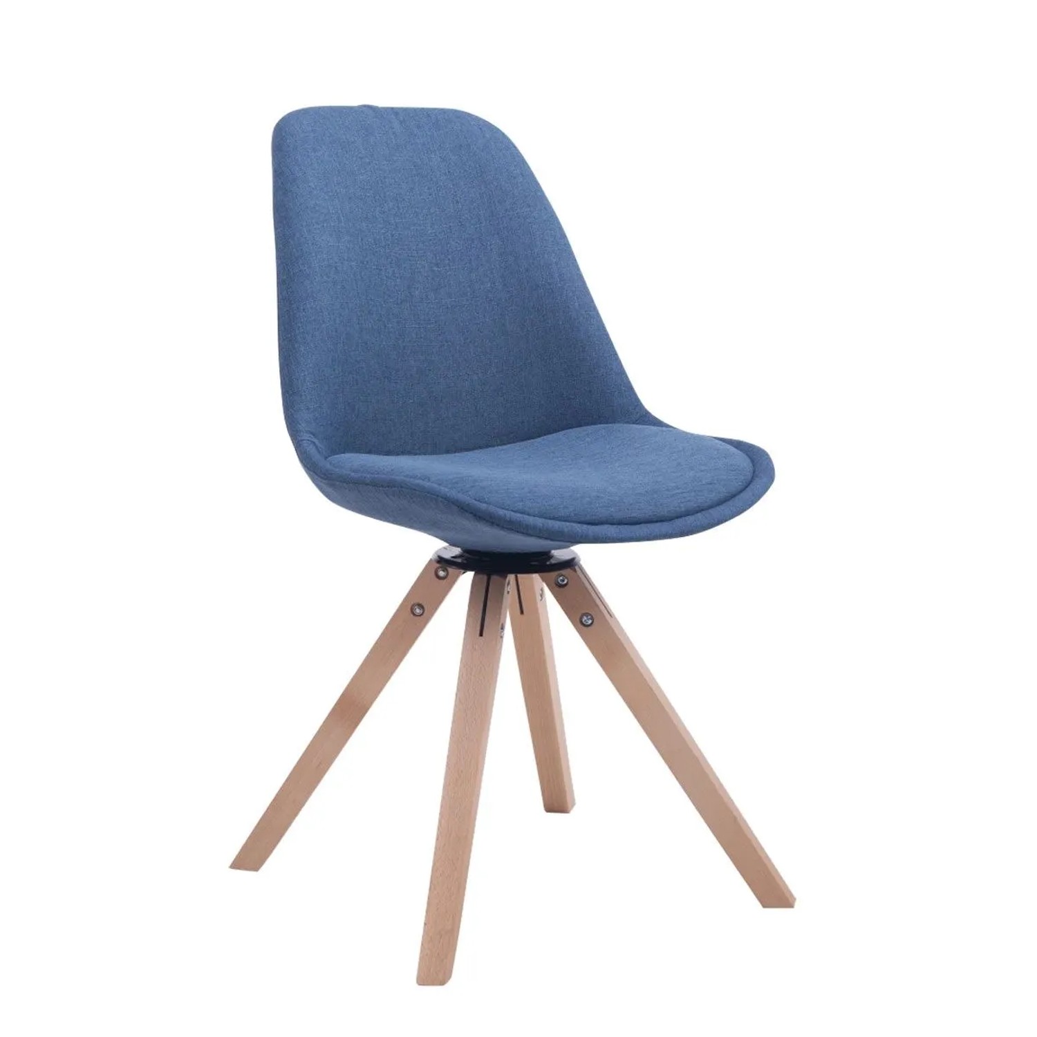 CLP Besucherstuhl Troyes Drehbar Stoff Square Blau/Natura
