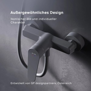 AM.PM Einhebel-Duscharmatur Gem, schwarz. Brausearmatur aus Messing für Bad.