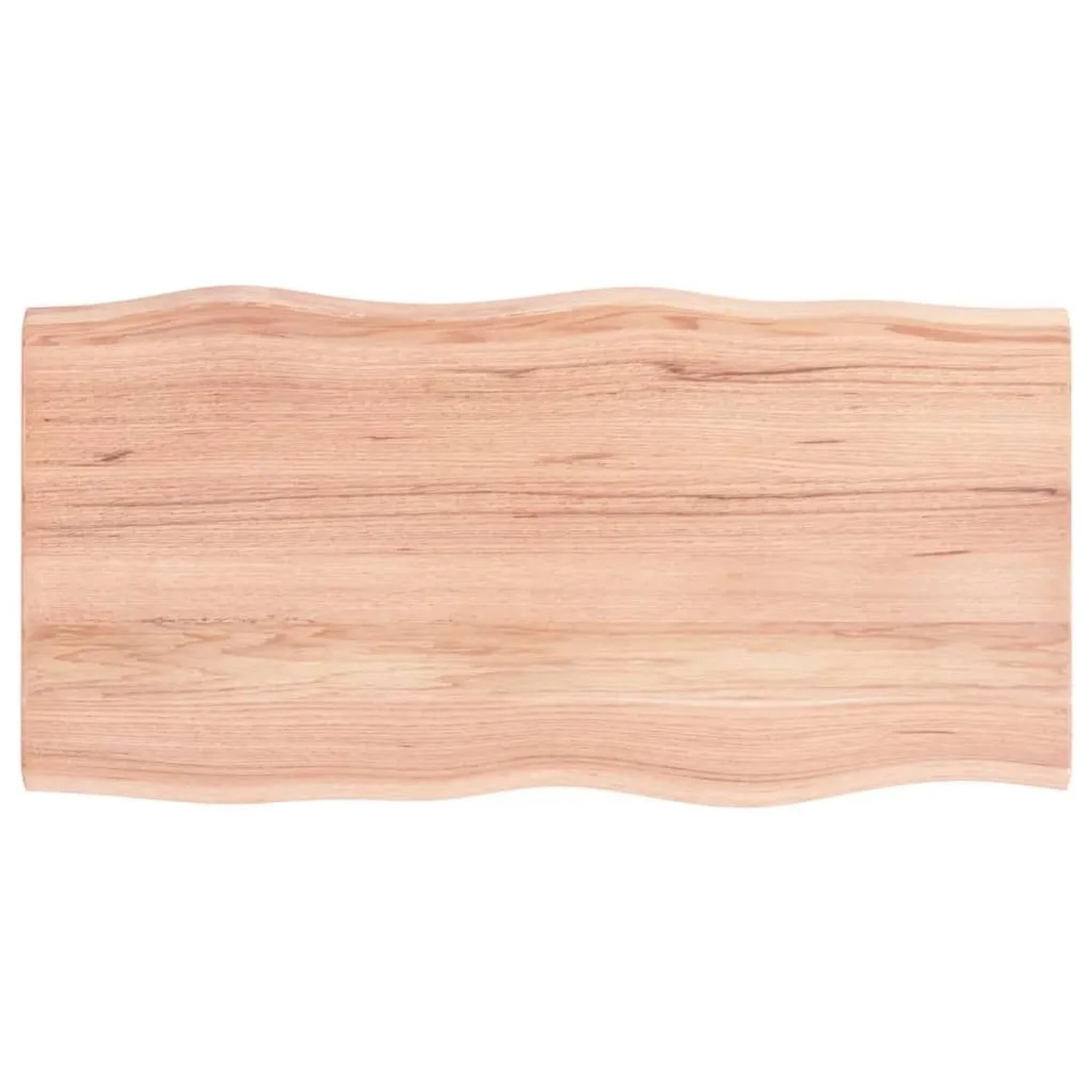 vidaXL Tischplatte 100x50x2 cm Massivholz Eiche Behandelt Baumkante 363950