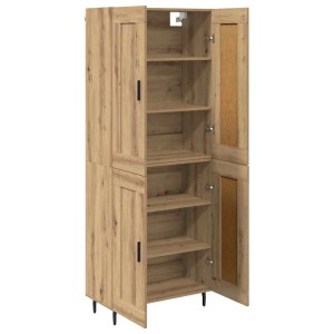 vidaXL Highboard 2-Tlg Artisan-Eiche Engineered Wood und Glas 3415948