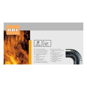 Firefix Rauchrohrbogen 90° Ø 120 mm, blauglanz, für Kamine & Öfen.