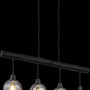Globo Pendelleuchte Moitas, 4-flammig, schwarz matt mit Rauchglas-Schirmen.