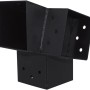 Anthrazitfarbener 105° Steckverbinder mit 3 Enden (91x91) für Holzkonstruktionen.