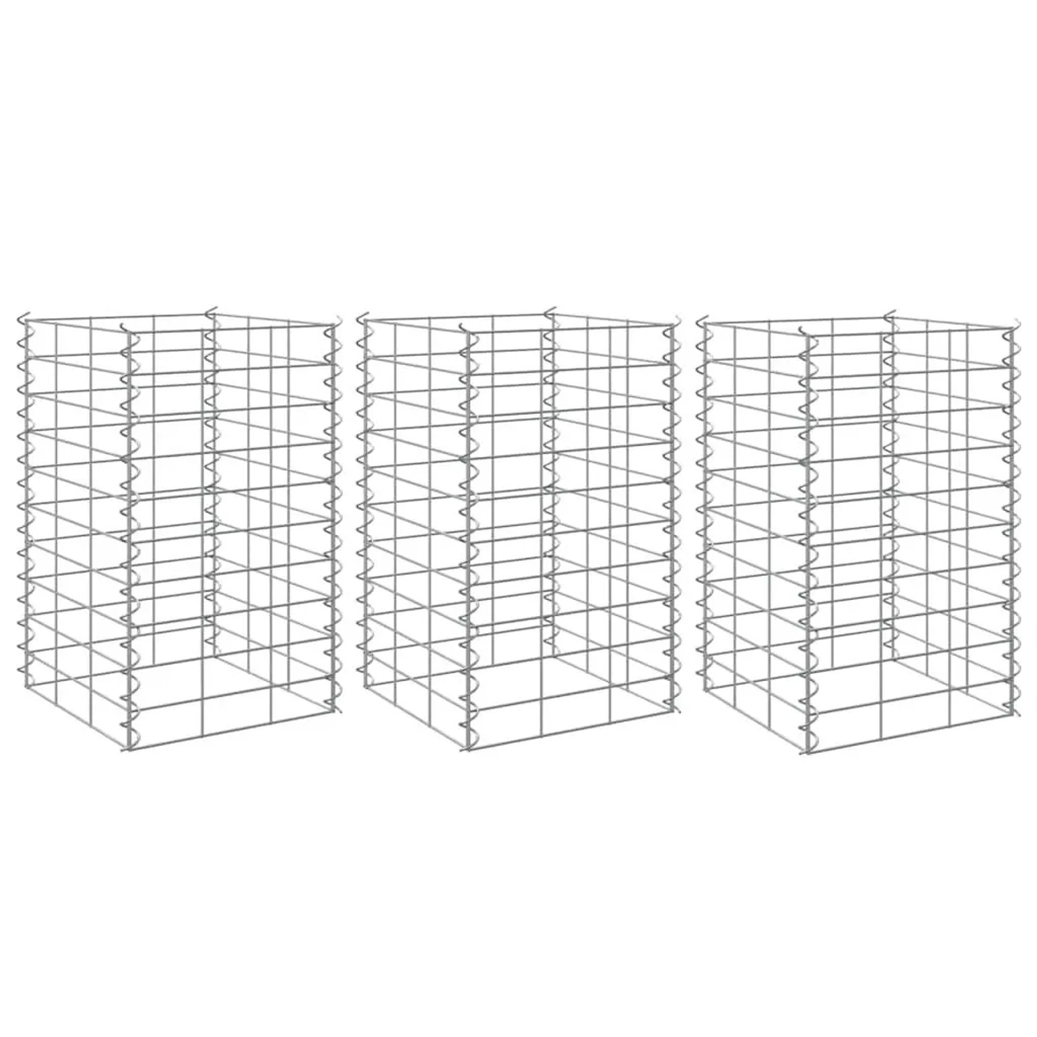Furnicato Gabionen-hochbeete 3 Stk 30x30x50 Cm Eisen