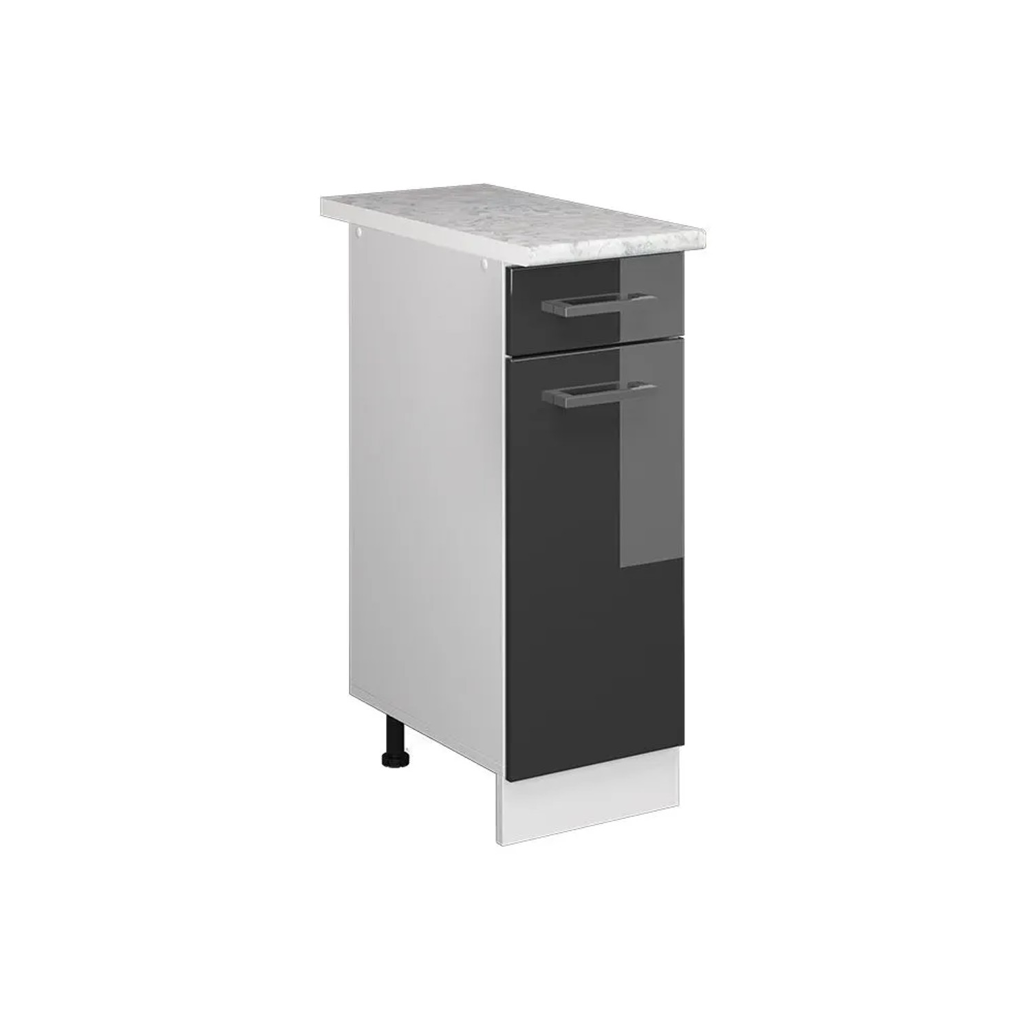 Vicco Küchenunterschrank R-Line Anthrazit Hochglanz Weiß 30 cm AP Marmor
