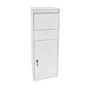 Wiltec Paketkasten Standbriefkasten Weiß 460X450X1400Mm Paketbox Zuhause Päckchen