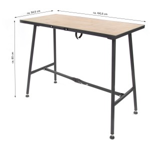 Rikta Klappwerkbank, 100,5x50,5x85cm, Naturholz, FSC®-zertifiziert, ideal für flexible Arbeitsplätze.