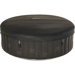 Abgedeckter, runder MSpa Comfort Whirlpool Starry AirJet in Graphitgrau. Aufblasbarer Outdoor-Pool.