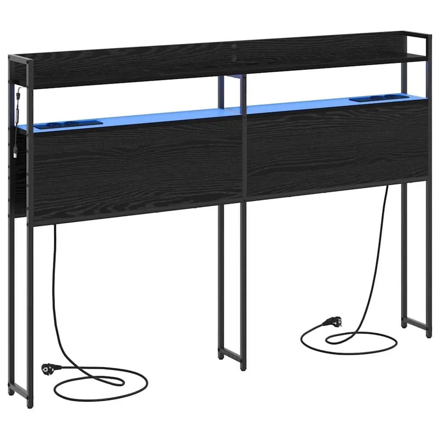 vidaXL Aufbewahrungskopfteil Schwarz Eichen-Optik 140,5 x 15 x 98 cm 859695