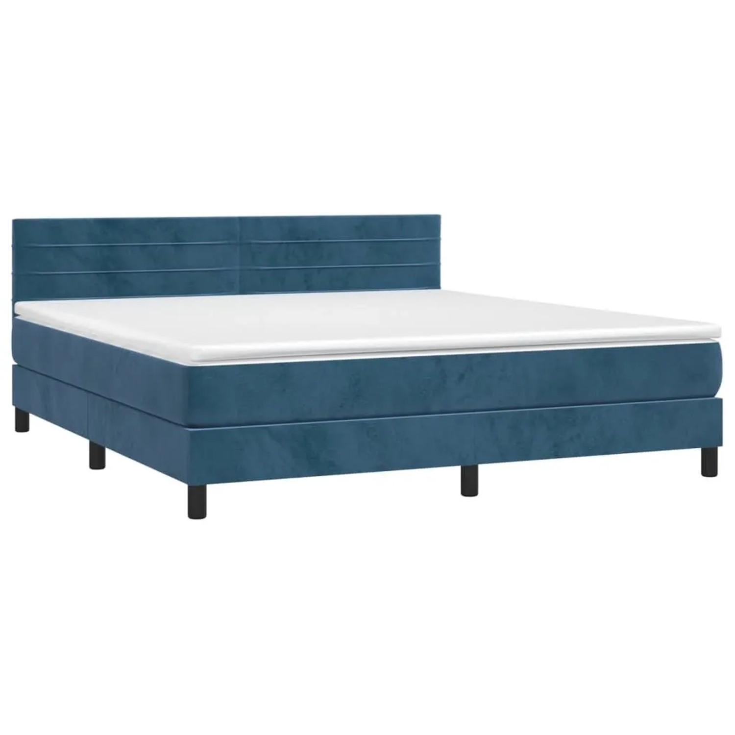 vidaXL Boxspringbett mit Matratze & LED Dunkelblau 180x200 cm Samt 3134481 günstig online kaufen